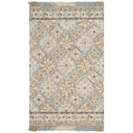 Safavieh Blossom Square Rugs, Beige and Light Blue - 6 x 6 ft. BLM421A-6SQ
